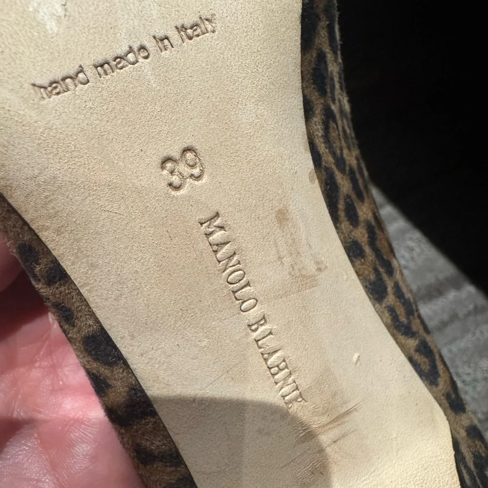 Manolo Blahnik Leopard Suede Pumps